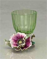 Jay Strongwater ""Rosabel" floral base glass votive
