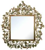 Jay Strongwater Square Flora & Fauna Wall Mirror