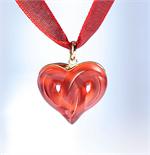 Lalique Red Heart Necklace