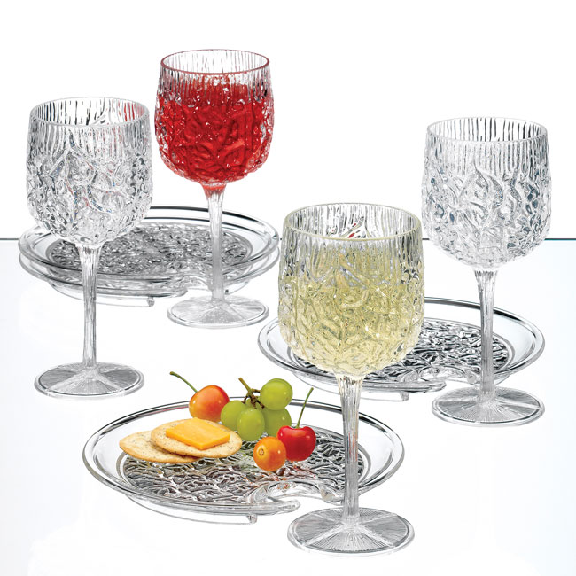 New STOTTER & NORSE Set of 4 Stemmed Wine Glasses Unbreakable Polycarbonate