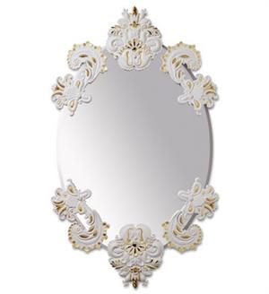 Oval Wall Mirror without Frame. Golden Lustre. Limited Edition