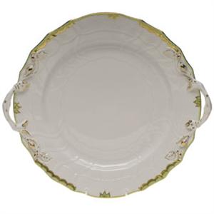 Herend - Princess Victoria Green Chop Plate With Handles