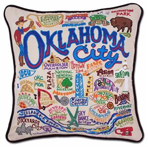 Catstudio - Oklahoma City Hand-Embroidered Pillow