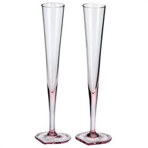  Moser - Duet Champagne Flutes - Pair, Rose