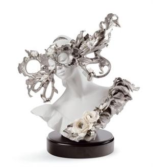 Carnival Fantasy Sculpture. Limited Edition. Silver Lustre