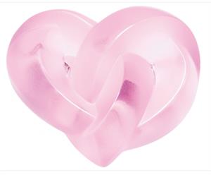 Lalique - Double Heart Paperweight (Pink)