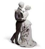 Lladro - Lovers' WLovers' Waltz Couple Figurine. Silver Lustre