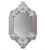 Eight Sided Wall Mirror. Silver Lustre and White. Limited Edition