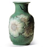 Lladro - Poppy Flowers Tall Vase (Green)