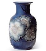 Lladro - Poppy Flowers Tall Vase (Blue)