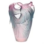 Daum Crystal - Bird of Paradise Vase - Pink/Aqua