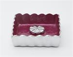 Julia Knight 5 inch Peony Cocktail Napkin Holder / Raspberry