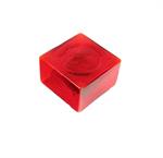  Viz Art Glass - Wall Art Red Color Cube - Set of 4