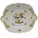 Herend - Rothschild Bird Square Cake Plate w/ Handles