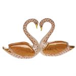 Herend Kissing Swans - Rust