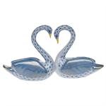 Herend Kissing Swans - Blue