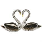 Herend Kissing Swans - Black
