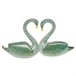 Herend Kissing Swans - Green
