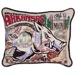 Catstudio - University of Arkansas Embroidered Pillow